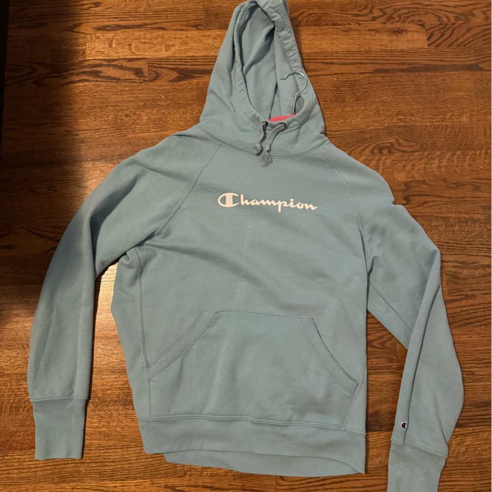 Champion Teal Hoodie with Logo